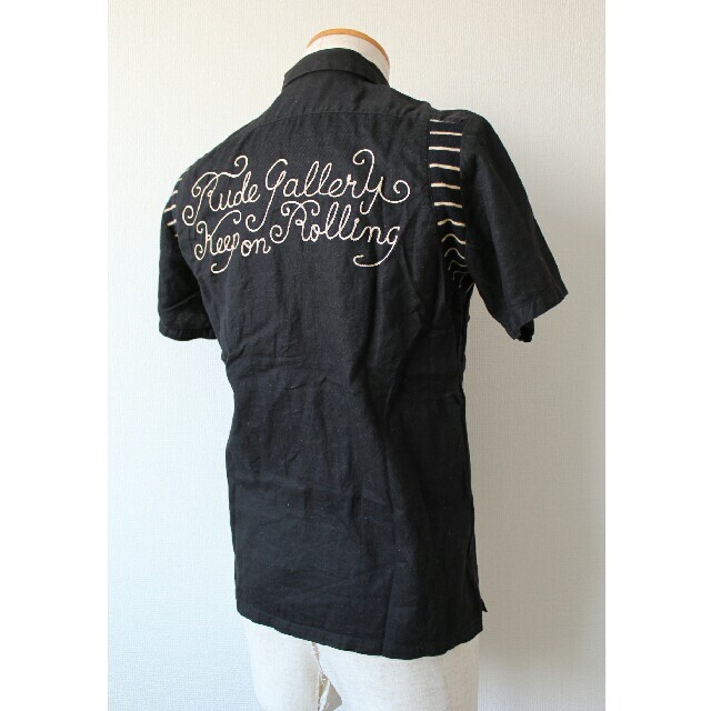 【RUDE GALLERY. 】ルードギャラリー 刺繍入りボウリングシャツ黒2