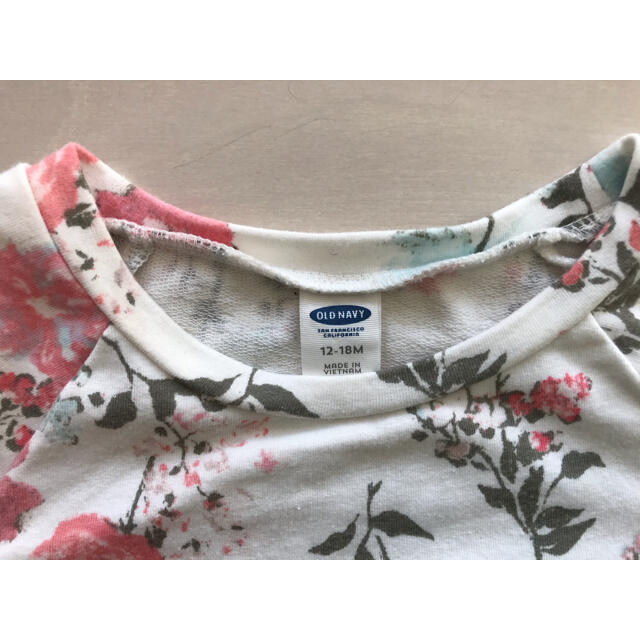 Old Navy(オールドネイビー)のOLD NAVY 花柄 スウェット ワンピース 12-18M チュニック キッズ/ベビー/マタニティのベビー服(~85cm)(ワンピース)の商品写真