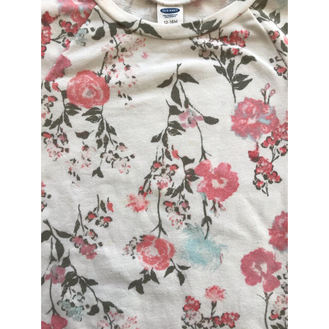 Old Navy(オールドネイビー)のOLD NAVY 花柄 スウェット ワンピース 12-18M チュニック キッズ/ベビー/マタニティのベビー服(~85cm)(ワンピース)の商品写真