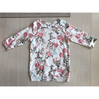 オールドネイビー(Old Navy)のOLD NAVY 花柄 スウェット ワンピース 12-18M チュニック(ワンピース)