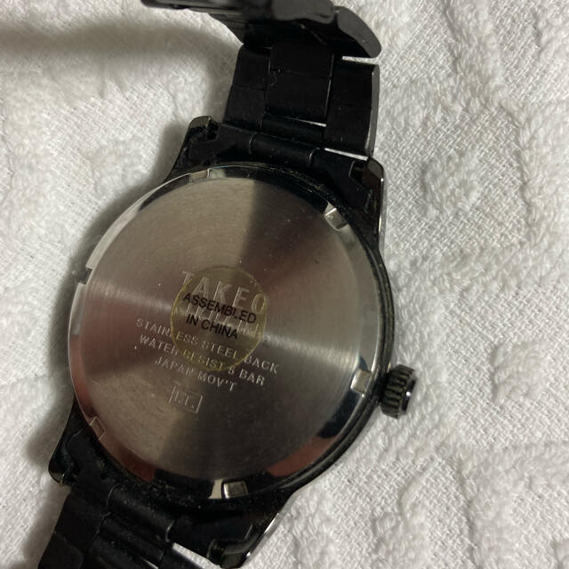 TAKEO KIKUCHI(タケオキクチ)の【美品】【送料無料】TAKEO KIKUCHI　腕時計　ブラック　電池式 メンズの時計(腕時計(アナログ))の商品写真