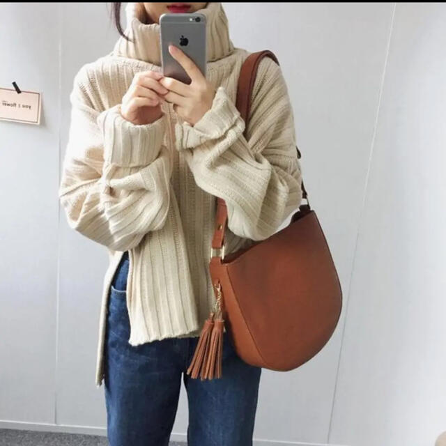 ZARA(ザラ)の薄手♡ワイドハイネック　アイボリーknit♡ レディースのトップス(ニット/セーター)の商品写真