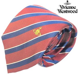 ヴィヴィアンウエストウッド(Vivienne Westwood)の【超美品】Vivienne Westwood ストライプ ネクタイ レッド(ネクタイ)