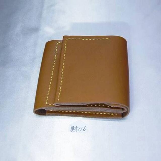 ハンドメイド手縫い二つ折り財布 新品未使用 牛本革