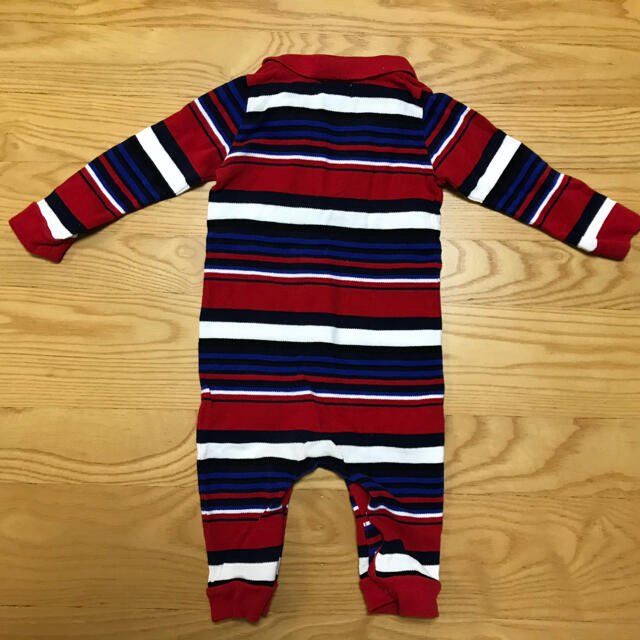 Ralph Lauren(ラルフローレン)のラルフローレン　カバーオール　赤系size6m ラガーシャツ風 キッズ/ベビー/マタニティのベビー服(~85cm)(カバーオール)の商品写真