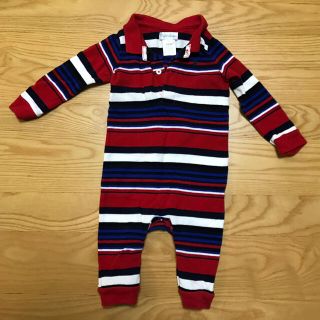 ラルフローレン(Ralph Lauren)のラルフローレン　カバーオール　赤系size6m ラガーシャツ風(カバーオール)