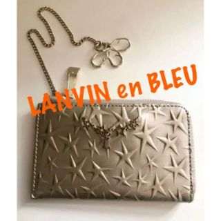 ランバンオンブルー(LANVIN en Bleu)のランバンオンブルー　パスケース　キーホルダー付き　星ラメゴールド(名刺入れ/定期入れ)