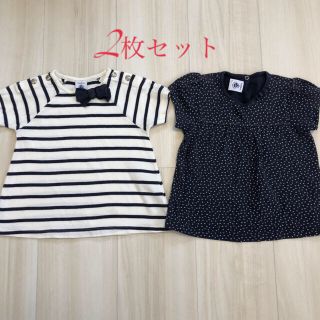 プチバトー(PETIT BATEAU)のmi様専用　3点　プチバトー　Tシャツ2枚・ジャカディ ギンガムチェックシャツ(Ｔシャツ)