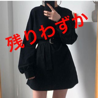 ザラ(ZARA)の☆長袖ワンピース プルオーバー ドロップショルダー ハイウエストボリューム袖☆(ミニワンピース)