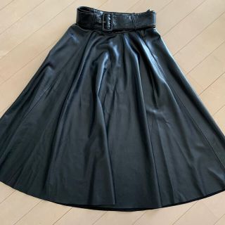 ザラ(ZARA)のZARAエコレザースカート(ひざ丈スカート)