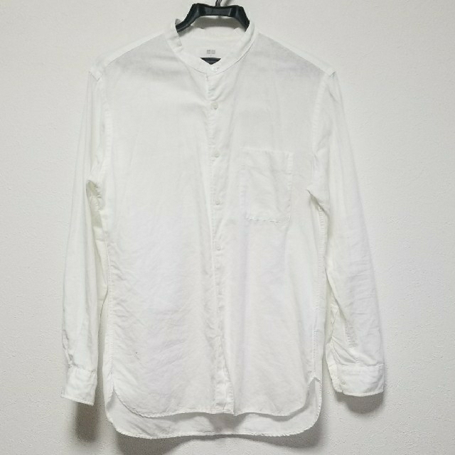 UNIQLO(ユニクロ)のユニクロ　リネンコットンスタンドカラーシャツ　メンズSサイズ メンズのトップス(シャツ)の商品写真