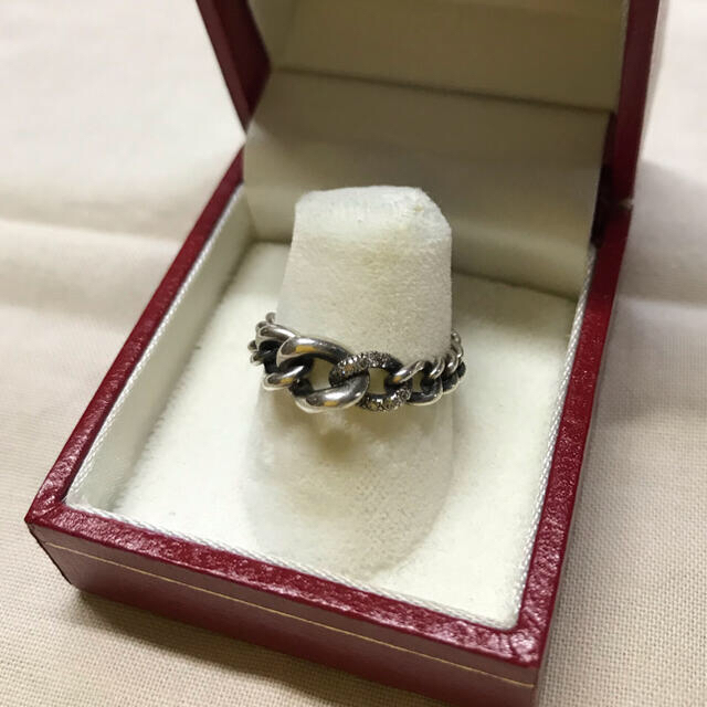 お値引き　hum シルバーチェーンリング　ダイヤ入り レディースのアクセサリー(リング(指輪))の商品写真