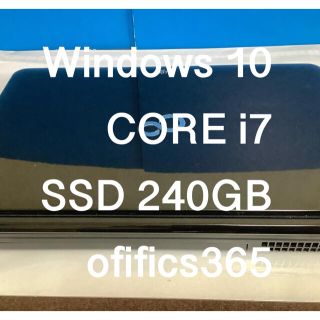 フジツウ(富士通)の【i7搭載】Windows10  SSD240GB AH77/H(ノートPC)