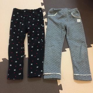 裏起毛パンツ  男の子女の子 2点セット 100(パンツ/スパッツ)