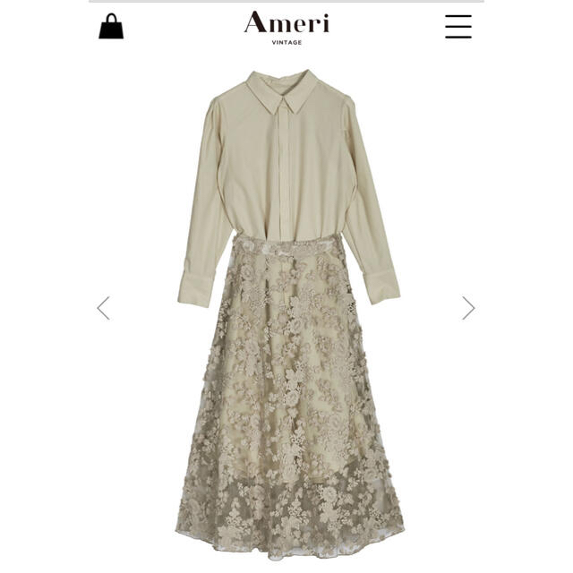 ameri vintage LACE LAYERED SHIRT DRESS