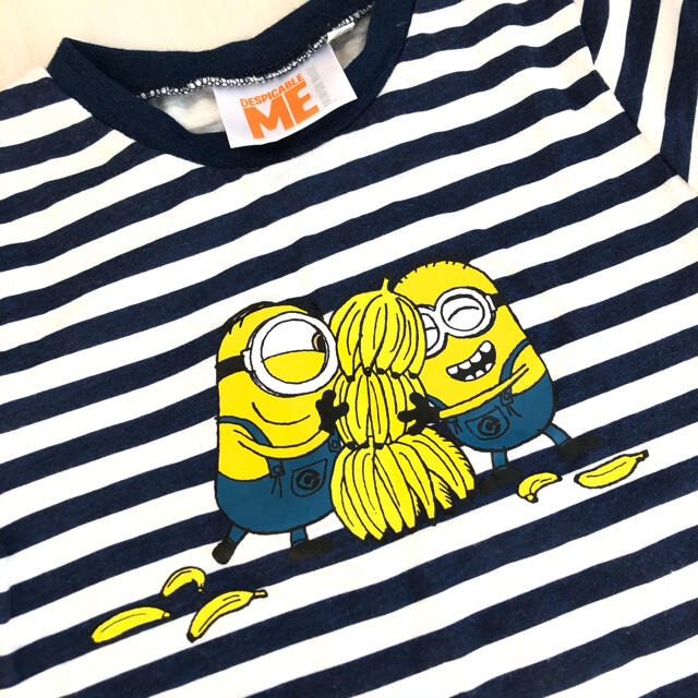 新品　minion  ボーダーワンピース　110cm キッズ/ベビー/マタニティのキッズ服女の子用(90cm~)(ワンピース)の商品写真