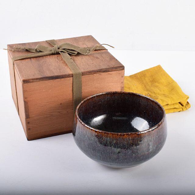 中国 海鼠釉 茶碗 時代箱付 C R3339 中国 海鼠釉 茶碗 時代箱付 C R3339