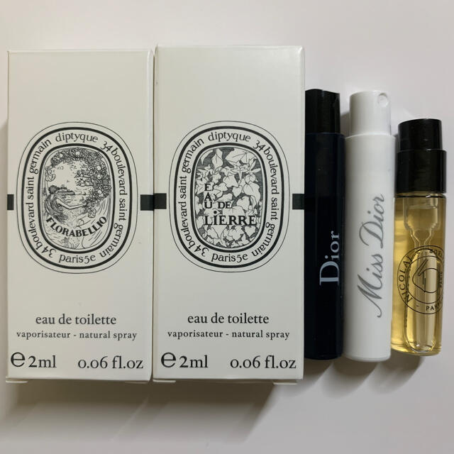 diptyque(ディプティック)の香水5本セットdiptyque dior nicolai コスメ/美容の香水(香水(女性用))の商品写真