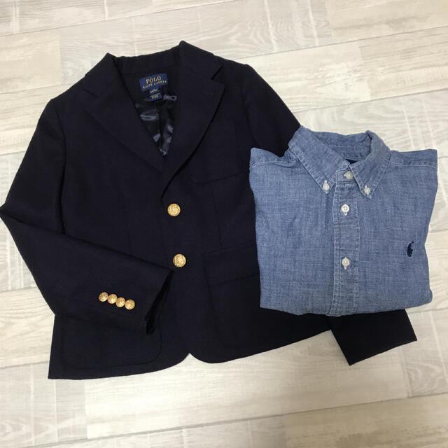 POLO RALPH LAUREN(ポロラルフローレン)のmao様ラルフローレン  テーラードジャケット　濃紺　美品！おまけ付き！ キッズ/ベビー/マタニティのキッズ服男の子用(90cm~)(ジャケット/上着)の商品写真