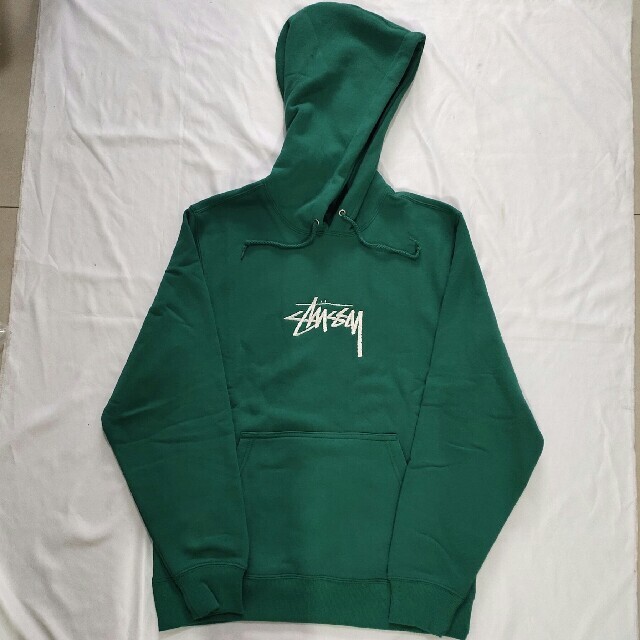 STUSSY - stussyステューシー刺繍スウェットパーカーL グリーンの通販