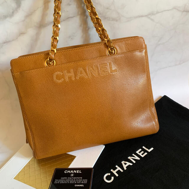 CHANEL   CHANEL シャネル 美品 ロゴ刺繍 キャビアスキン トートバッグ