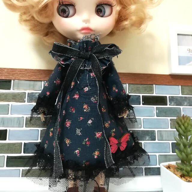 sold out 蝶のロングワンピース リカちゃん服 ブライスアウトフィット