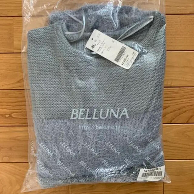 Belluna(ベルーナ)の新品未使用　ベルーナ　シャギーニット　ブルーグレー　4L レディースのトップス(ニット/セーター)の商品写真