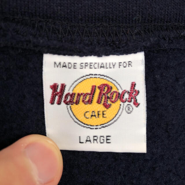 ハードロックカフェ  ハーフジップ　スウェット　ロゴ刺繍　90s ヴィンテージ メンズのトップス(スウェット)の商品写真