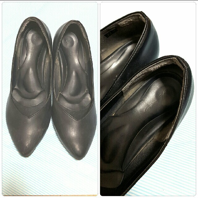 ポインテッドトゥパンプス　黒23.0㎝ レディースの靴/シューズ(ハイヒール/パンプス)の商品写真