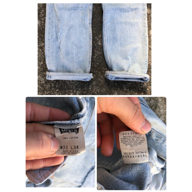 Levi's(リーバイス)のUSA製 levis 90s 501 / ダメージ加工 / ストレート メンズのパンツ(デニム/ジーンズ)の商品写真