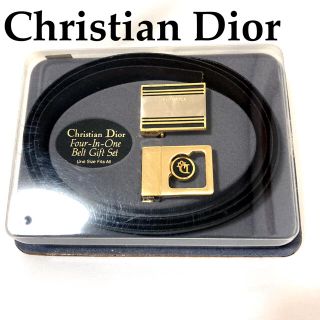 クリスチャンディオール(Christian Dior)の【未使用】クリスチャンディオール ベルト 金バックル レザー　ヴィンテージ(ベルト)