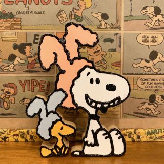 スヌーピー(SNOOPY)のうさぎコスプレスヌーピー＆ウッドストック♡(置物)