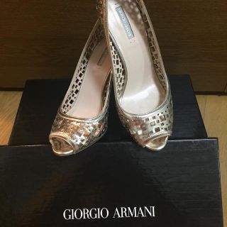 ジョルジオアルマーニ(Giorgio Armani)の▶︎チェリモ様専用  GIORGIO ARMANIオープントゥーパンプス(ハイヒール/パンプス)