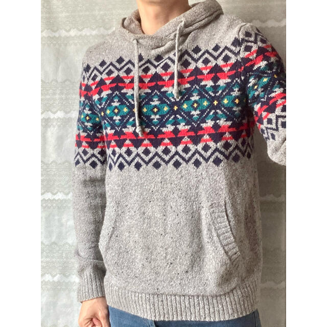 American Eagle(アメリカンイーグル)の【American Eagle】Knit Hoodie, Size:S メンズのトップス(ニット/セーター)の商品写真