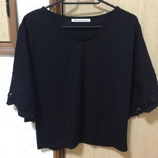 マジェスティックレゴン(MAJESTIC LEGON)のマジェ ○ 袖レーストップス(Tシャツ(半袖/袖なし))