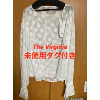 ザヴァージニア(The Virgnia)のThe Virgnia ドット柄キャンディスリーブブラウス　ホワイト(シャツ/ブラウス(長袖/七分))