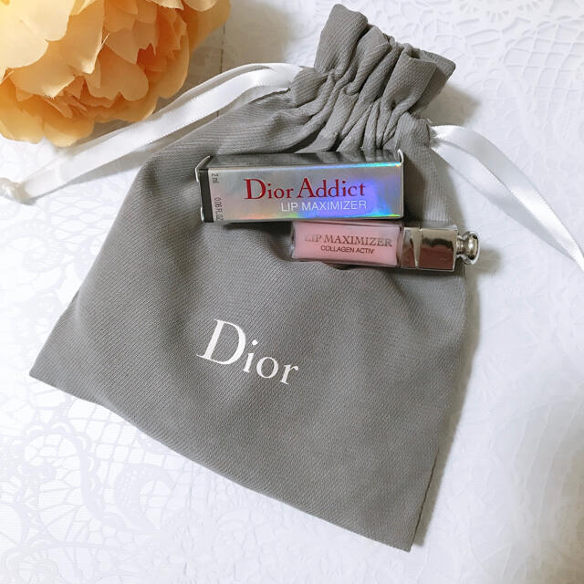 Dior(ディオール)のディオール　マキシマイザー  ミニ　／ポーチ　巾着　セット コスメ/美容のベースメイク/化粧品(リップグロス)の商品写真