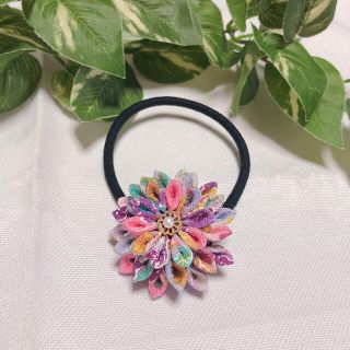 つまみ細工 ヘアゴム ハンドメイド(ヘアアクセサリー)