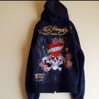 Ed Hardy - DON ED HARDY スカル ラインストーン スウェット パーカー ...
