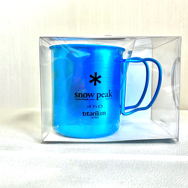 Snow Peak(スノーピーク)の【日本未発売】スノーピーク チタンマグ 450シングルウォール 海外限定 ブルー スポーツ/アウトドアのアウトドア(食器)の商品写真