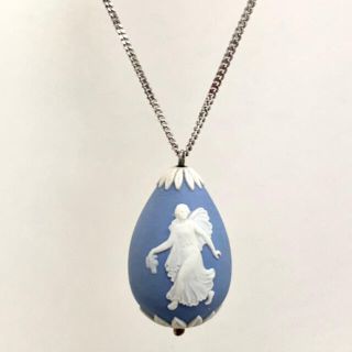 ウェッジウッド(WEDGWOOD)のWEDGWOOD ＊ ウェッジウッド　ヴィンテージ　しずく型　ネックレス　青(ネックレス)