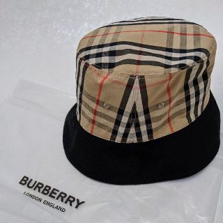 【新品正規品 】Burberry リバーシブル ロゴプリント バケットハット