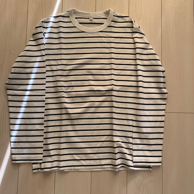 UNIQLO(ユニクロ)のユニクロ ウォッシュボーダーTシャツ ロンT ボーダー Lサイズ メンズのトップス(Tシャツ/カットソー(七分/長袖))の商品写真