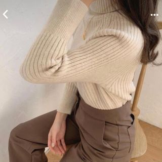 ミスティック(mystic)のmochi mochi turtle neck knit ivory (ニット/セーター)