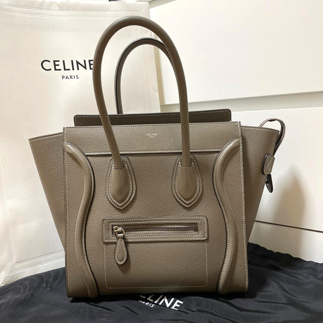 レディース【超美品】セリーヌCELINE　ラゲージ　マイクロ/ドラムドカーフスキン　スリ