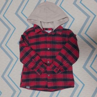 ザラ(ZARA)のzara baby ★ フード付きチェックシャツ　(ブラウス)