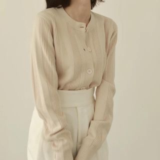 longsleeve rib knit tops(カーディガン)