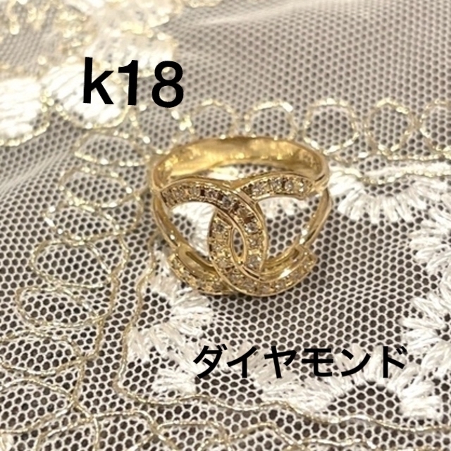 K18  ダイヤモンドリング   K18YG/ダイヤ0.20ct  レディースのアクセサリー(リング(指輪))の商品写真