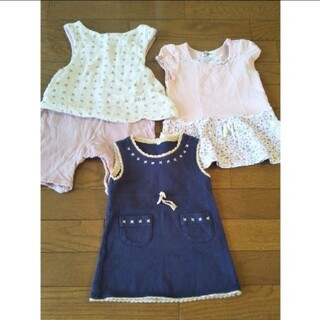 Baby服70~80　女の子 3点セット(ワンピース)