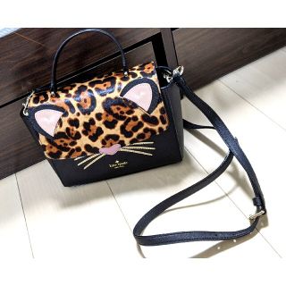 ケイトスペードニューヨーク(kate spade new york)の【美品】kate spade new york 猫 レオパード ショルダーバッグ(ショルダーバッグ)